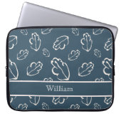 Personalisiertes Line-Art-Blatt-Design Laptopschutzhülle (Vorderseite)