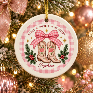 Personalisiertes Line-Dancing-Christmas-Ornament Keramik Ornament