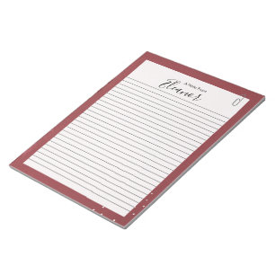 Personalisiertes liniertes Papier Notizblock