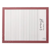 Personalisiertes liniertes Papier Notizblock (Vorderseite)