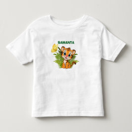 Personalisiertes Little Tiger & Butterfly Kinder T Kleinkind T-shirt