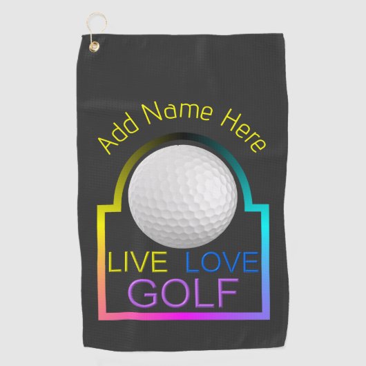 Personalisiertes Live-Liebe Golfhandtuch (Vorderseite)
