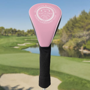 Personalisiertes Loch in einem weiblichen Rosa Golf Headcover