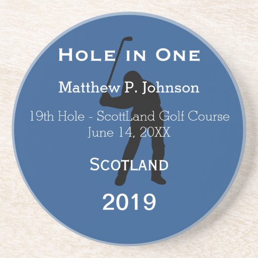 Personalisiertes Loch in einer Höhle GOLFER Getränkeuntersetzer (Vorne)