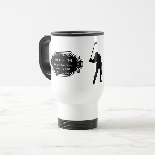 Personalisiertes Loch in einer Höhle GOLFER Reisebecher (Vorderseite Links)