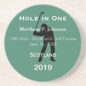 Personalisiertes Loch in einer Höhle GOLFER Sandstein Untersetzer (Vorne)