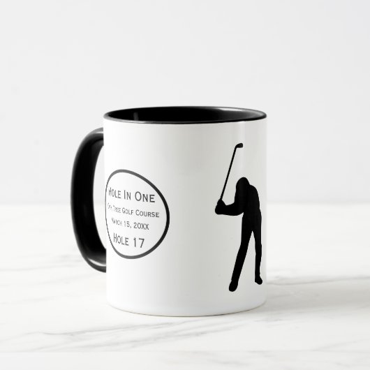 Personalisiertes Loch in einer Höhle GOLFER Tasse (Vorderseite Links)