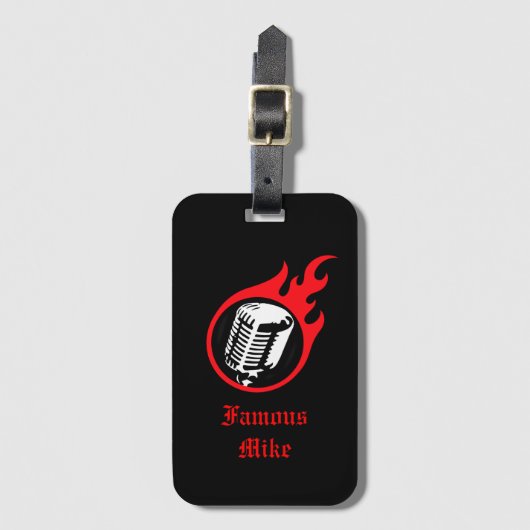 Personalisiertes loderndes Mikrofon Gepäckanhänger (Vorderseite Vertikal)
