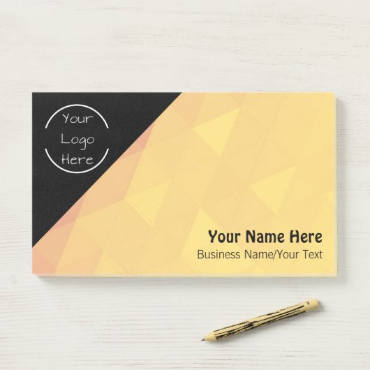 Personalisiertes Logo - Anmerkungen zur Textnachri Post-it Klebezettel (Auf Schreibtisch)