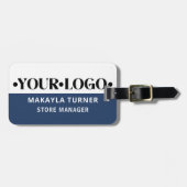 Personalisiertes Logo Blau Gepäckanhänger (Vorderseite horizontal)