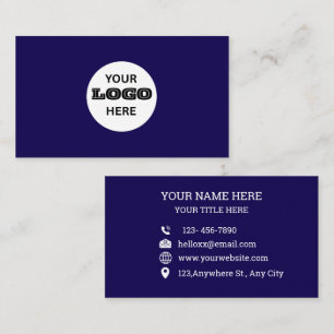 Personalisiertes Logo Blau Professionelle Geschäft Visitenkarte