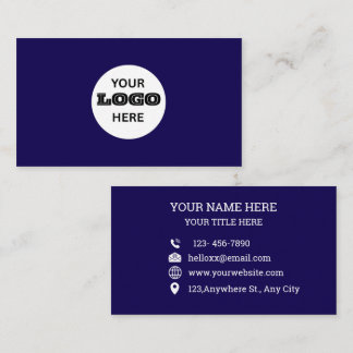 Personalisiertes Logo Blau Professionelle Geschäft Visitenkarte