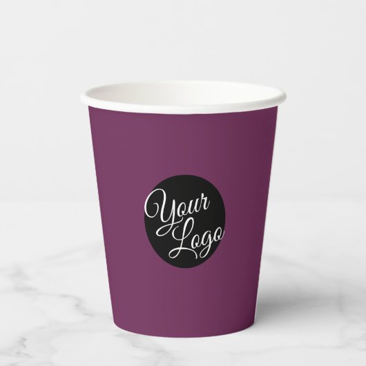 Personalisiertes Logo Bleibe Niedlich Beruflich Pappbecher (Rückseite)