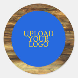 Personalisiertes Logo Caroline Wood Textur Runder Aufkleber