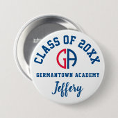 Personalisiertes Logo der Germantown Academy Button (Vorne & Hinten)