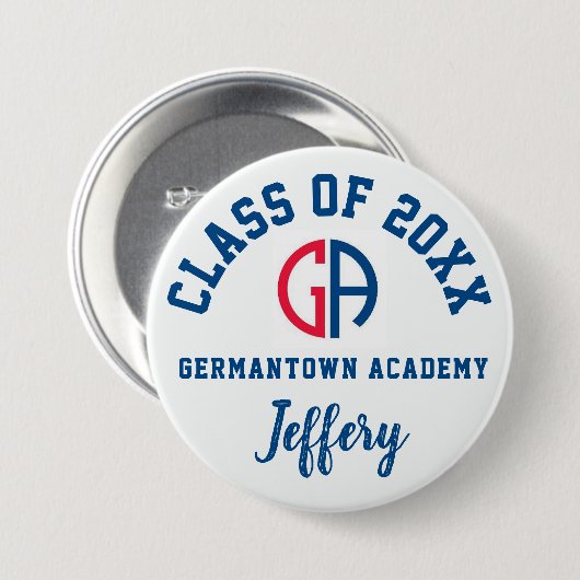 Personalisiertes Logo der Germantown Academy Button (Vorne & Hinten)