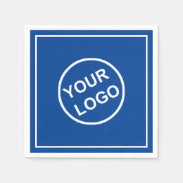 Personalisiertes Logo Elegantes blaues Weißbuch Serviette