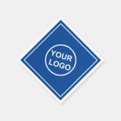 Personalisiertes Logo Elegantes blaues Weißbuch Serviette (Ecke)