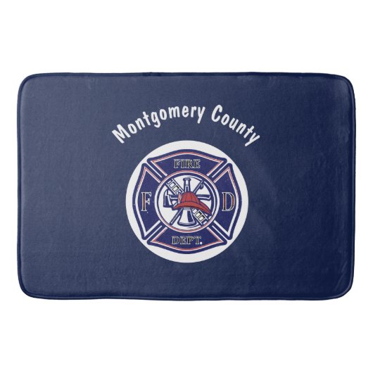 Personalisiertes Logo für das Blue Firefighter-Abz Badematte (Vorderseite)