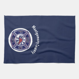 Personalisiertes Logo für das Blue Firefighter-Abz Geschirrtuch