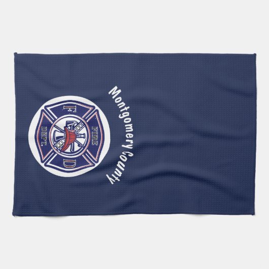 Personalisiertes Logo für das Blue Firefighter-Abz Geschirrtuch (Horizontal)