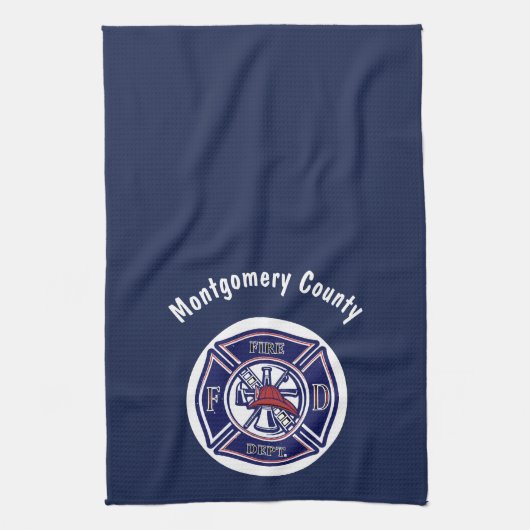 Personalisiertes Logo für das Blue Firefighter-Abz Geschirrtuch (Vertikal)