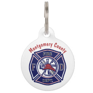 Personalisiertes Logo für das Blue Firefighter-Abz Haustiermarke
