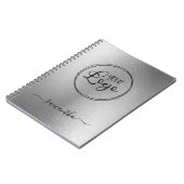 Personalisiertes Logo für die Darstellung von grau Notizblock (Linke Seite)