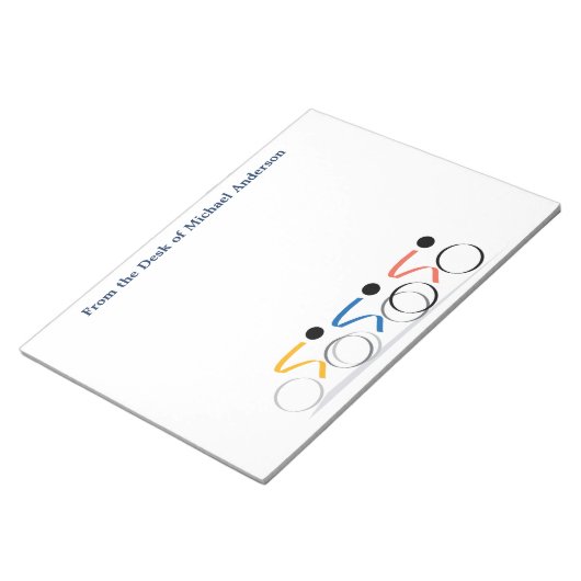 Personalisiertes Logo für Fahrradrennen Notizblock (angewinkelt)