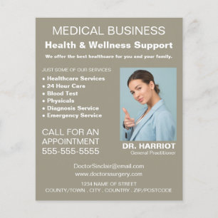 Personalisiertes Logo, General Practitioner, Krank Flyer