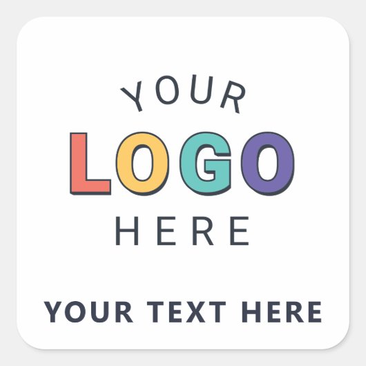 Personalisiertes Logo Geschäft Quadratischer Aufkleber (Vorderseite)