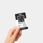 Personalisiertes Logo-Geschäft Schwarz-weiß Ausweis (Handheld)