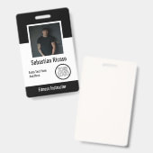 Personalisiertes Logo-Geschäft Schwarz-weiß Ausweis (Vorder- & Rückseite)