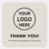 Personalisiertes Logo-Geschäft Vielen Dank Quadratischer Aufkleber (Vorderseite)