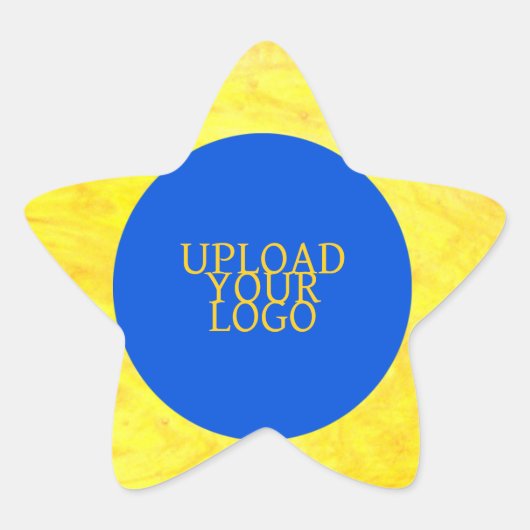 Personalisiertes Logo hell cremefarben gelb Stern-Aufkleber (Vorderseite)