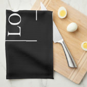 Personalisiertes Logo Keepake Bauernhof Schwarz-we Geschirrtuch (Viertel Falte)