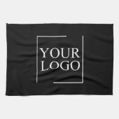 Personalisiertes Logo Keepake Bauernhof Schwarz-we Geschirrtuch (Horizontal)