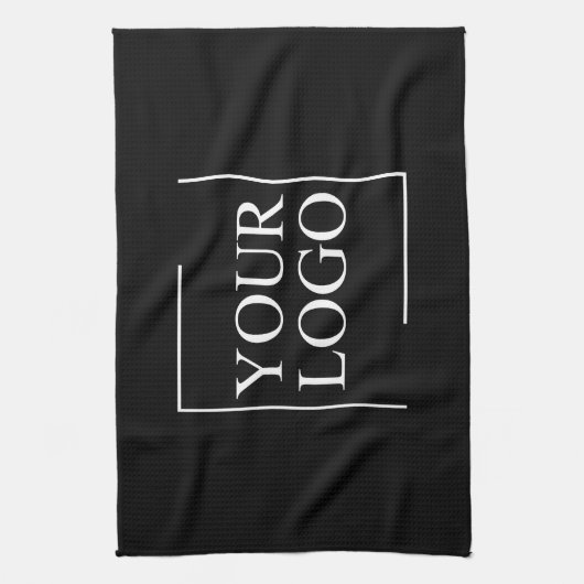 Personalisiertes Logo Keepake Bauernhof Schwarz-we Geschirrtuch (Vertikal)