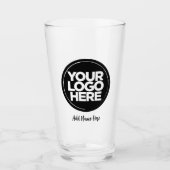 Personalisiertes Logo, Lässiger Text Bierbrille Glas (Vorderseite)