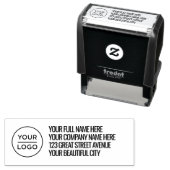 Personalisiertes Logo, Name Rücksendeadresse Permastempel (Beispiel)