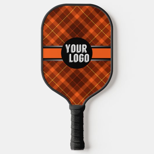 Personalisiertes Logo Orange Muster Moderne Marken Pickleball Schläger (Vorderseite)