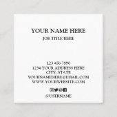 Personalisiertes Logo Quadratische Visitenkarte (Rückseite)