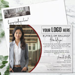 Personalisiertes Logo Realtor Broker Real Anwesen  Postkarte<br><div class="desc">Die Personalisierte Logo Realtor Broker Real Anwesen Agent Postcard, das ultimative Tool für anspruchsvolles und wirkungsvolles Real Anwesen Marketing. Diese elegant gestaltete Postkarte ist ein Aushängeschild im Immobilienbereich Marketing und verbindet elegante Ästhetik mit hoher Funktionalität. Mit einem schicken, minimalistischen Ansatz bietet es eine editierbare Kalligraphie-Markendarstellung, die eine Touch raffinierter Eleganz...</div>