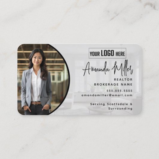 Personalisiertes Logo Realtor Broker Real Anwesen Visitenkarte (Rückseite)