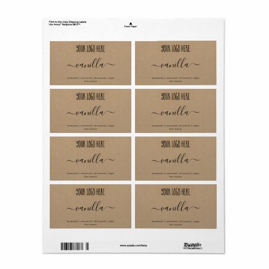 Personalisiertes Logo-Seife-Etikett Kraft-Aufklebe (Vorne)