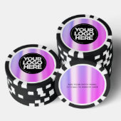 Personalisiertes Logo und Cooler Text Lila Pokerchips (Stapel)