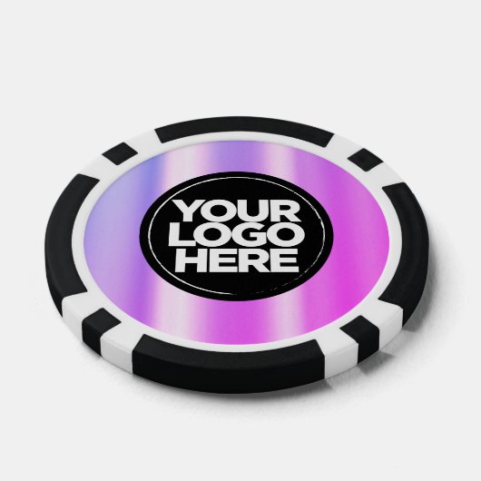 Personalisiertes Logo und Cooler Text Lila Pokerchips (Einzeln)