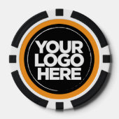 Personalisiertes Logo und Cooler Text Orange Pokerchips (Vorderseite)
