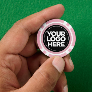 Personalisiertes Logo und Cooler Text rosa Pokerchips