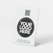 Personalisiertes Logo und einfacher Qr-Code Sockelschild (Vorderseite)